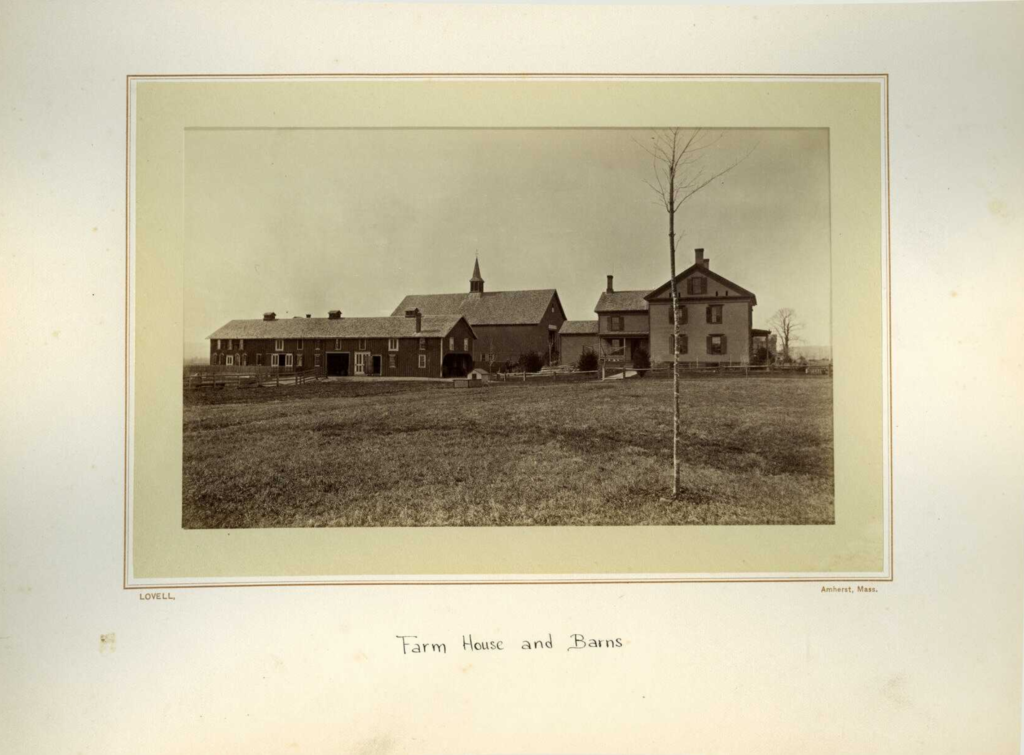 Farm house and barns that become site of the UMass Amherst college of engineering